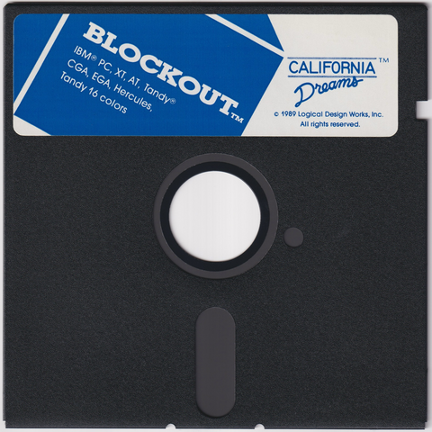 BLOCKOUT for the IBM-PC, 360K 5.25 inch diskette.